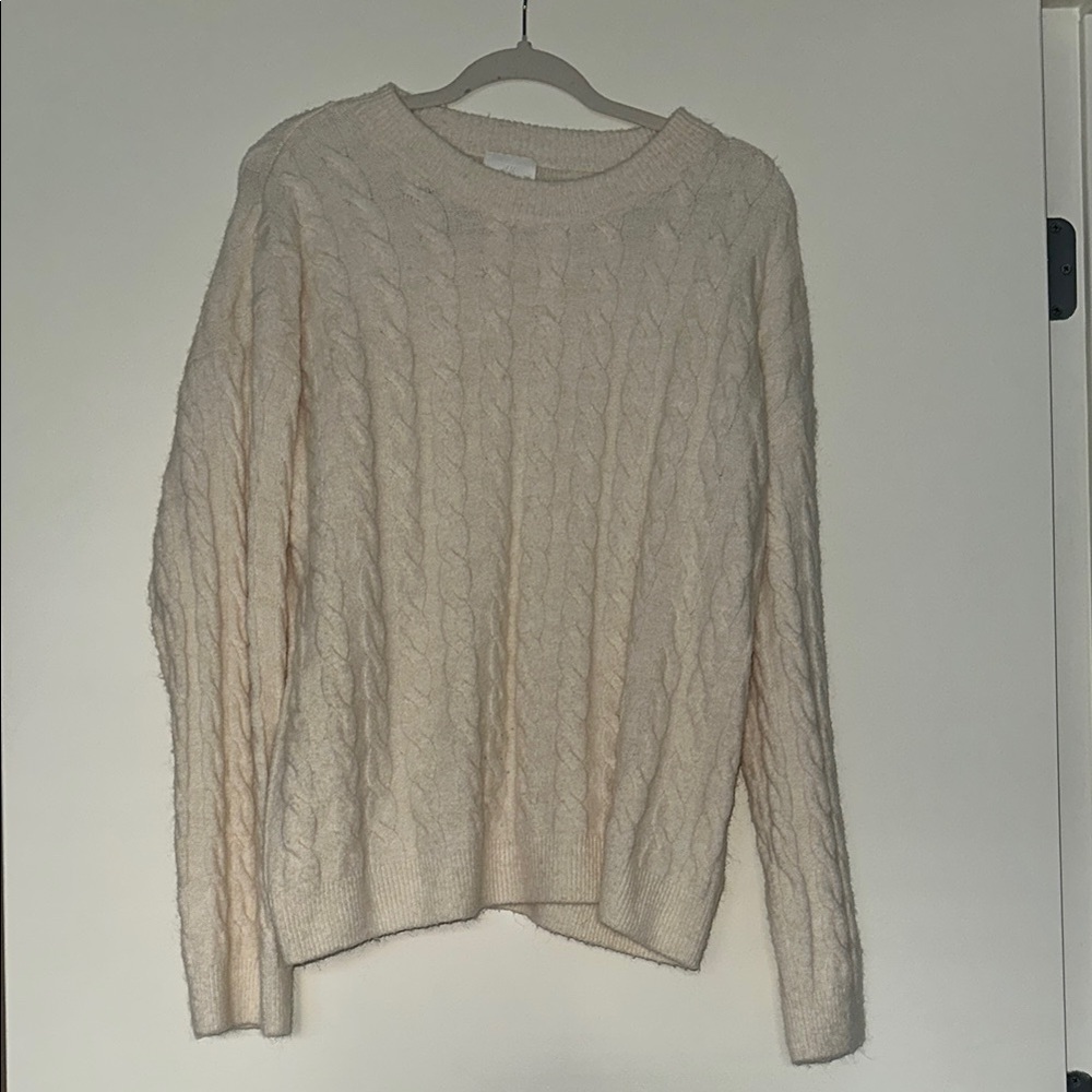 H&M Cream Cable Knit Sweater
